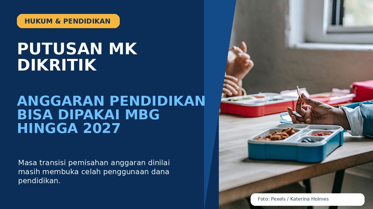 Putusan MK Tuai Kritik, Anggaran Pendidikan Masih Bisa Membiayai MBG hingga 2027